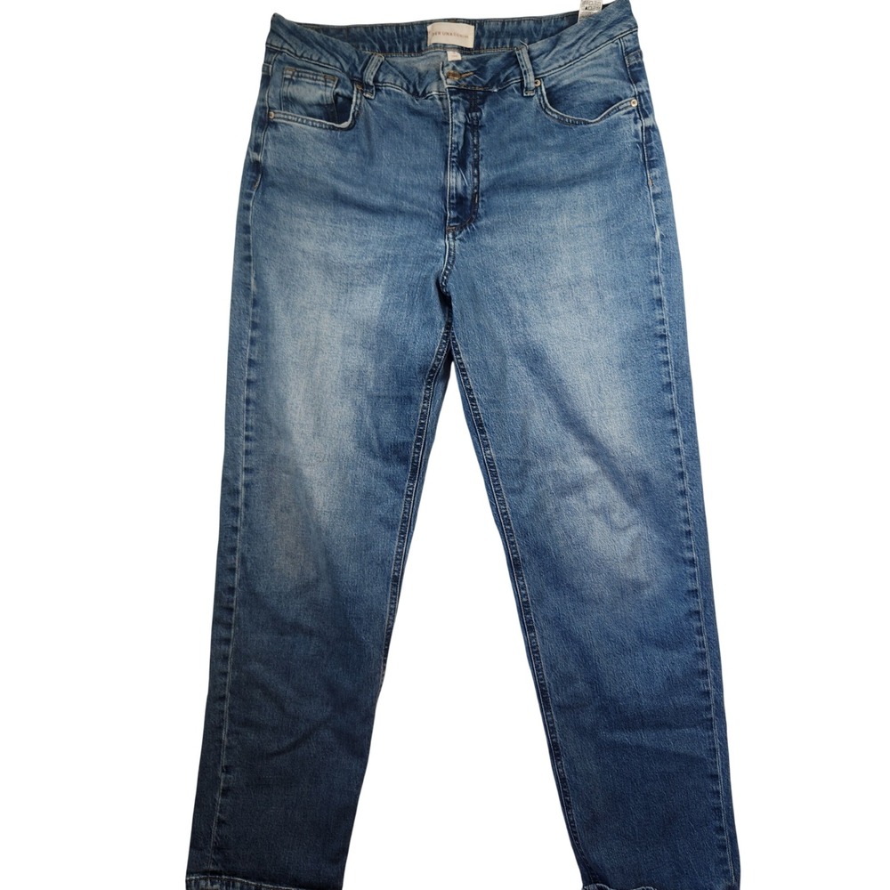 Marks & Spencer Per Una Denim Womens Size 12 Long Straight Leg‎ Jeans Blue Wash